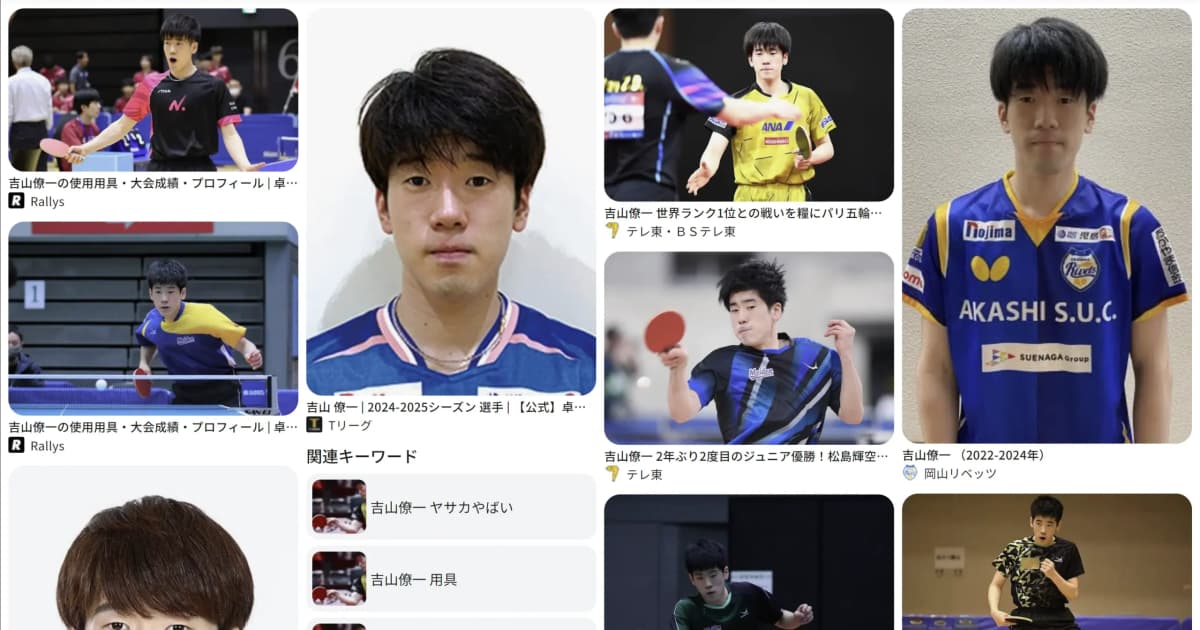 吉山 僚一｜卓球　好き？嫌い？